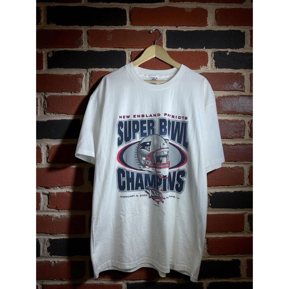 Vintage 2002 New England Patriots Super Bowl XXXVI Champions Tee – XL – Delta